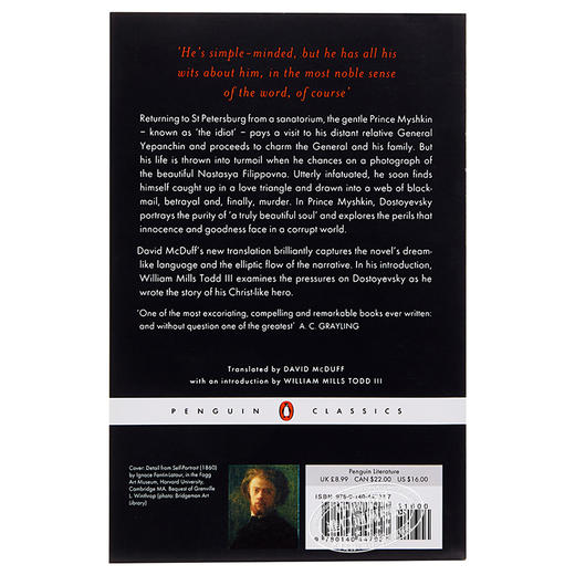 【中商原版】陀思妥耶夫斯基：白ci 英文原版 经典文学书籍 The Idiot (Penguin Classics) Dostoyevsky 商品图1