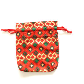 HUGOJIRO中号束口袋插画圣诞烫金菱纹