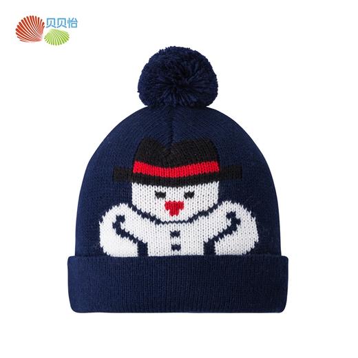 贝贝怡男女宝宝毛线帽小孩雪人绅士帽针织套头帽 商品图3