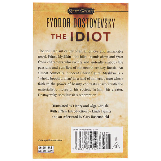 预售 【中商原版】陀思妥耶夫斯基： 英文原版 经典文学 The Idiot (Signet Classics) Rudyard Kipling  Fyodor Dostoyevsky 商品图1