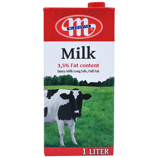 莱顿/mlekovita 全脂纯牛奶 1L 麦维堡 商品图0