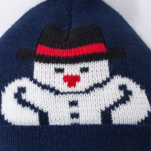 贝贝怡男女宝宝毛线帽小孩雪人绅士帽针织套头帽 商品图5