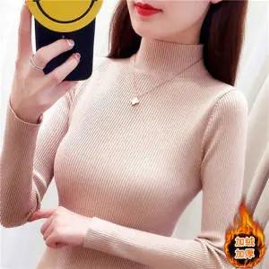 PDD-加绒加厚半高领毛衣打底衫 商品图5