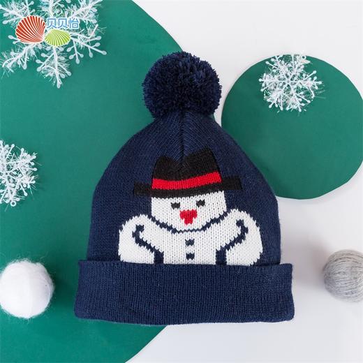 贝贝怡男女宝宝毛线帽小孩雪人绅士帽针织套头帽 商品图0