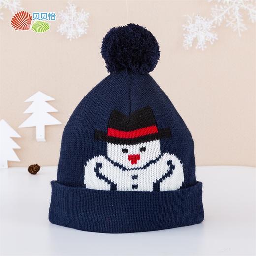 贝贝怡男女宝宝毛线帽小孩雪人绅士帽针织套头帽 商品图2
