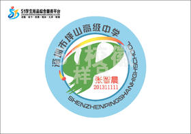 定制深圳市坪山高级中学熨烫校徽定做布标姓名贴胸章缝制包邮51