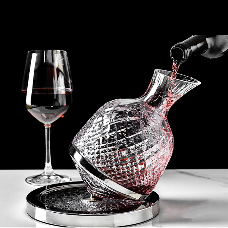 vinos旋转醒酒器水晶奔富葛兰许醒酒器不倒翁创意红酒醒酒器快速醒酒