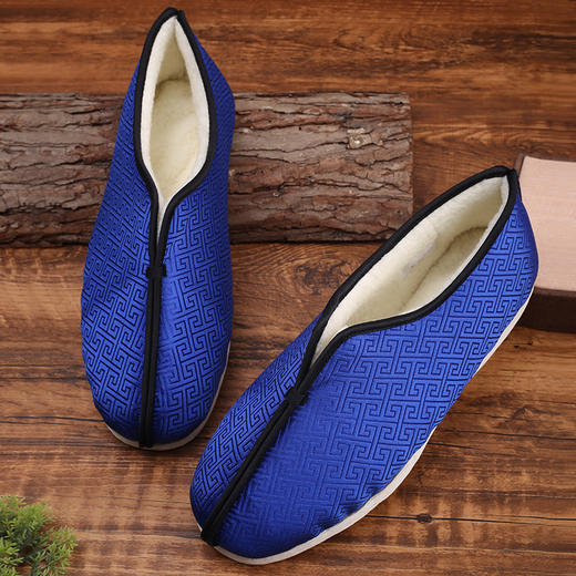 天泽-男款蓝色回纹寿鞋 商品图2