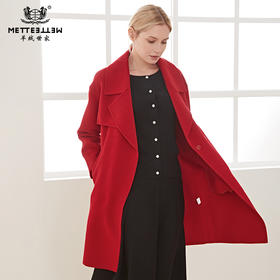 METTE羊绒世家2020秋冬女士中长款羊毛大衣纯色加厚保暖风衣外套
