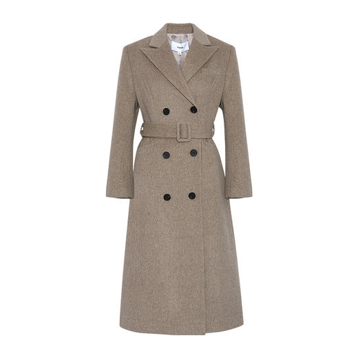  VIMAGE纬漫纪冬季新款挺括帅气复古双排扣长款收腰羊毛呢大衣VD2014003 商品图3