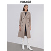  VIMAGE纬漫纪冬季新款挺括帅气复古双排扣长款收腰羊毛呢大衣VD2014003 商品缩略图1