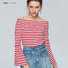 Miss Sixty纯棉一字肩条纹露肩上衣设计感亲肤长袖T恤女ins潮691SJ2441000 商品缩略图4