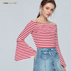 Miss Sixty纯棉一字肩条纹露肩上衣设计感亲肤长袖T恤女ins潮691SJ2441000 商品缩略图1