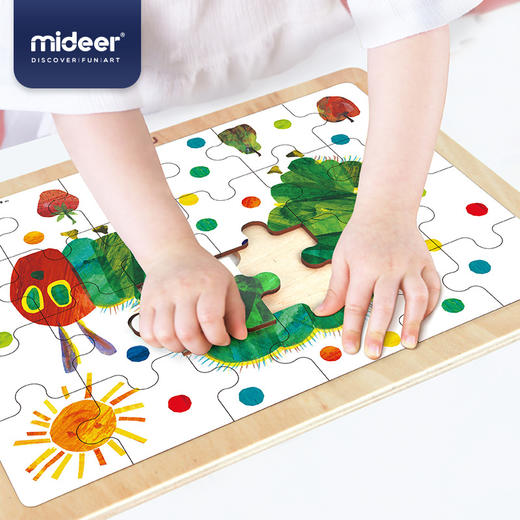 弥鹿mideer 木质24P拼图-好饿的毛毛虫 商品图1