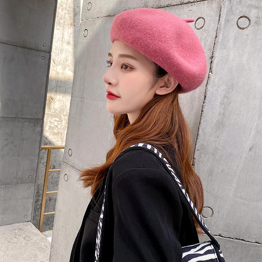 秋冬韩版百搭帽子贝雷帽女南瓜帽复古英伦画家帽日系蓓蕾帽贝雷 商品图3