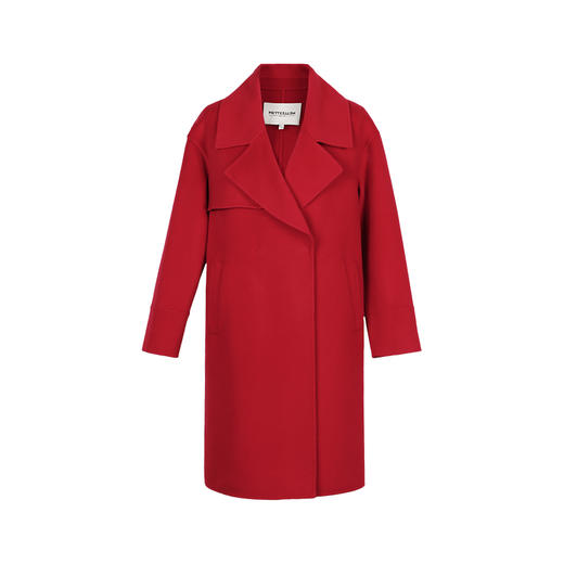 METTE羊绒世家2020秋冬女士中长款羊毛大衣纯色加厚保暖风衣外套 商品图5