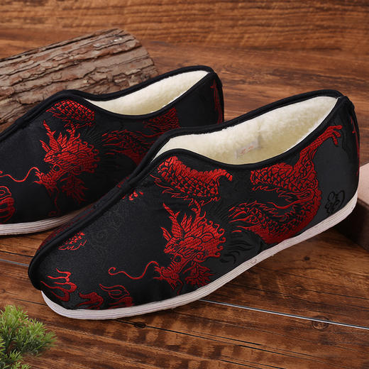 天泽-男款寿鞋黑底红龙 商品图3