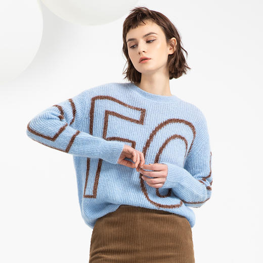 朵拉梵西2020冬季新品浅蓝毛织f23d1331