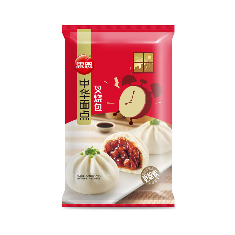 思念面点速冻包子方便早餐360g  中华面点叉烧包
