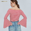 Miss Sixty纯棉一字肩条纹露肩上衣设计感亲肤长袖T恤女ins潮691SJ2441000 商品缩略图3