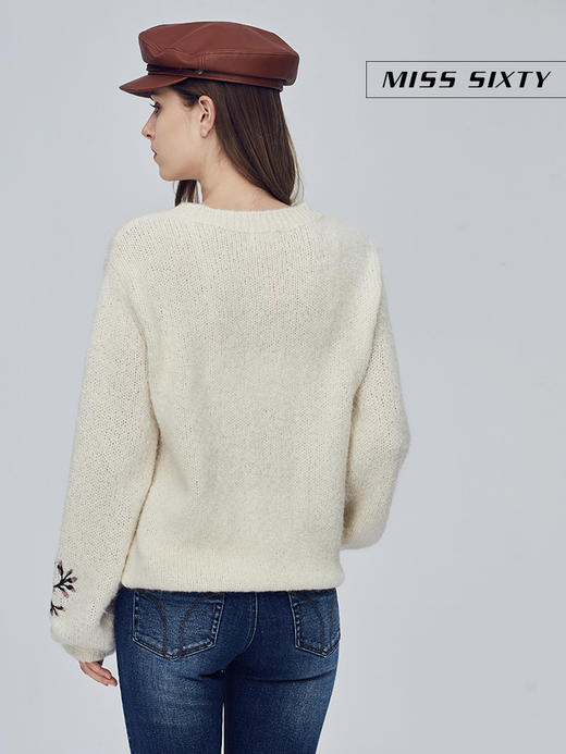 Miss Sixty冬季绣花宽松外穿长袖毛织衫慵懒套头毛衣684RJ7960000 商品图1