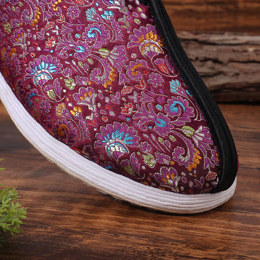 天寿-女款紫红色寿鞋 商品图4