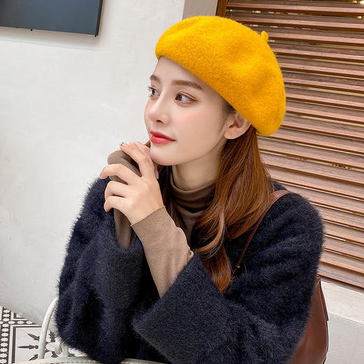 秋冬韩版百搭帽子贝雷帽女南瓜帽复古英伦画家帽日系蓓蕾帽贝雷 商品图1