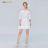 Miss Sixty夏季一字领喇叭袖高收腰白色超仙气吊带连衣裙692DJ8290000 商品缩略图3