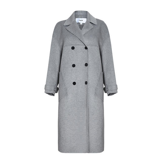  VIMAGE纬漫纪冬季新款宽松翻领双排扣直筒长款羊毛呢大衣女V1414020D 商品图4