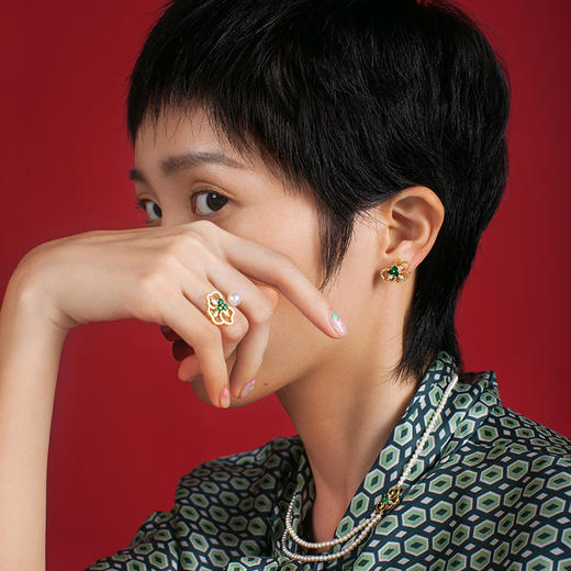 LUCINE鹿鸣珠宝 | 花园祖母绿戒指原创设计18k金钻石珠宝定制 商品图1