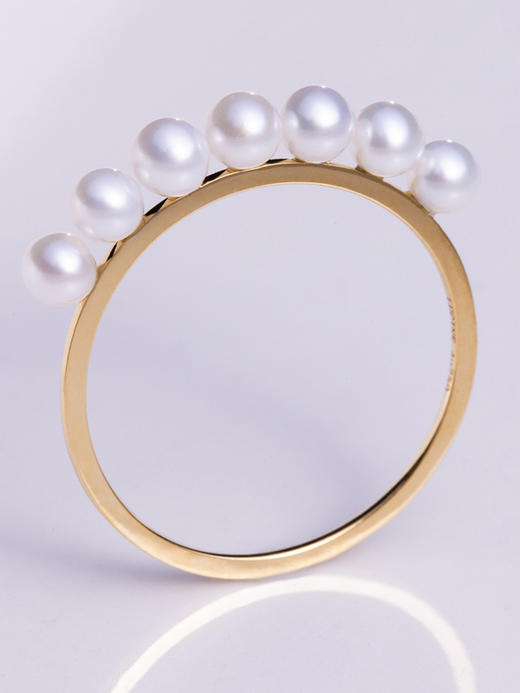 LUCINE鹿鸣珠宝 | 盈珍珠排戒戒指淡水珍珠mini珍珠18k金百搭 商品图2