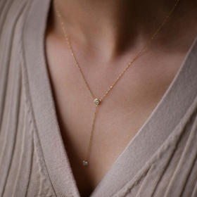 LUCINE鹿鸣珠宝 |  钻石Y型链毛衣链18k黄金长链