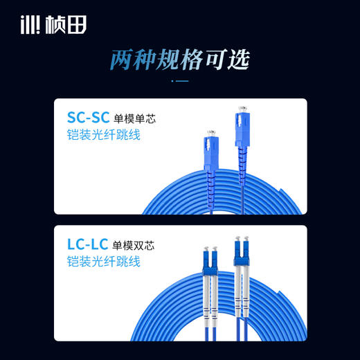 3米单模单芯单模双芯铠装光纤跳线蓝色SC-SC/LC-LC  541SS1/541LL2/ 商品图1
