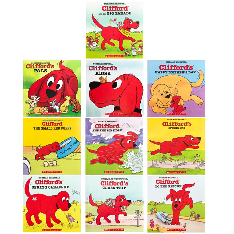 英文原版 Clifford Ultimate Red Box 大红狗克利弗 10本盒装 儿童英语启蒙平装绘本 亲子阅读睡前故事书幼儿