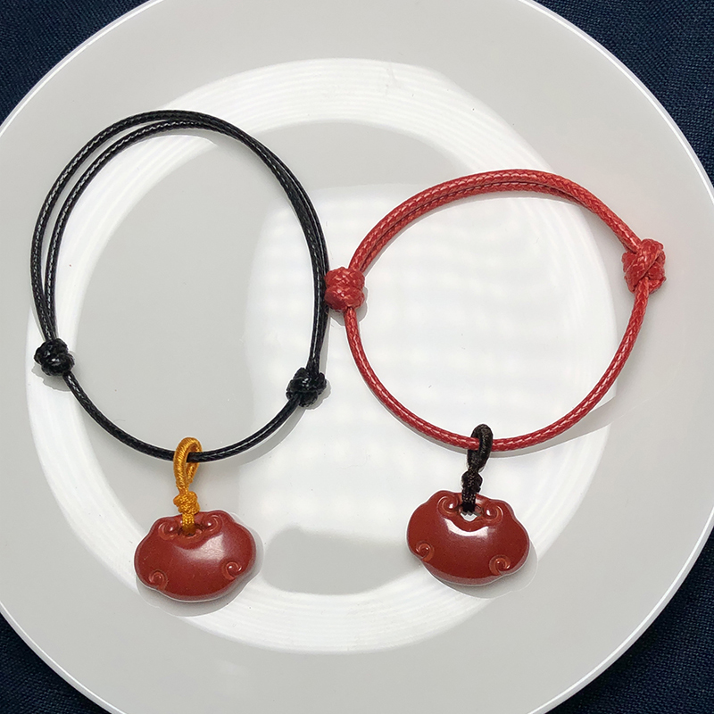 帝王砂小平安锁儿童款手链 饰品美物