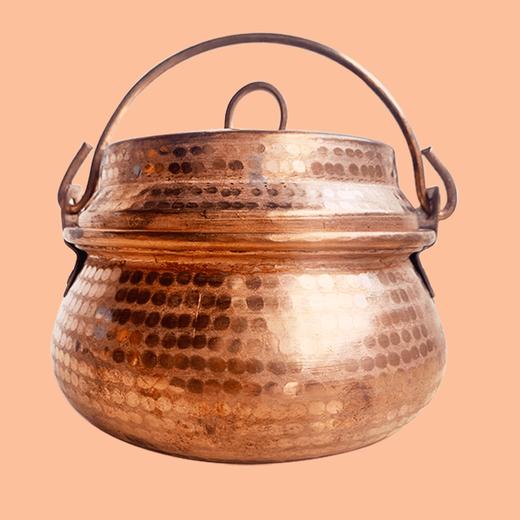 大理鹤庆手工紫铜锅传统锣锅带锅盖