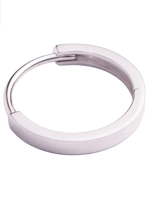 LUCINE Hoop18K白金耳圈男女简洁耳饰时尚礼物耳环扣时髦金叠戴感 商品图4