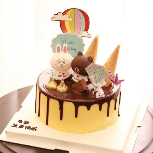 甜心布朗熊蛋糕：超萌超甜的一对 商品图0