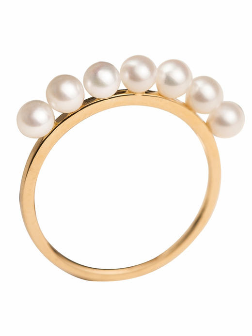 LUCINE鹿鸣珠宝 | 盈珍珠排戒戒指淡水珍珠mini珍珠18k金百搭 商品图4