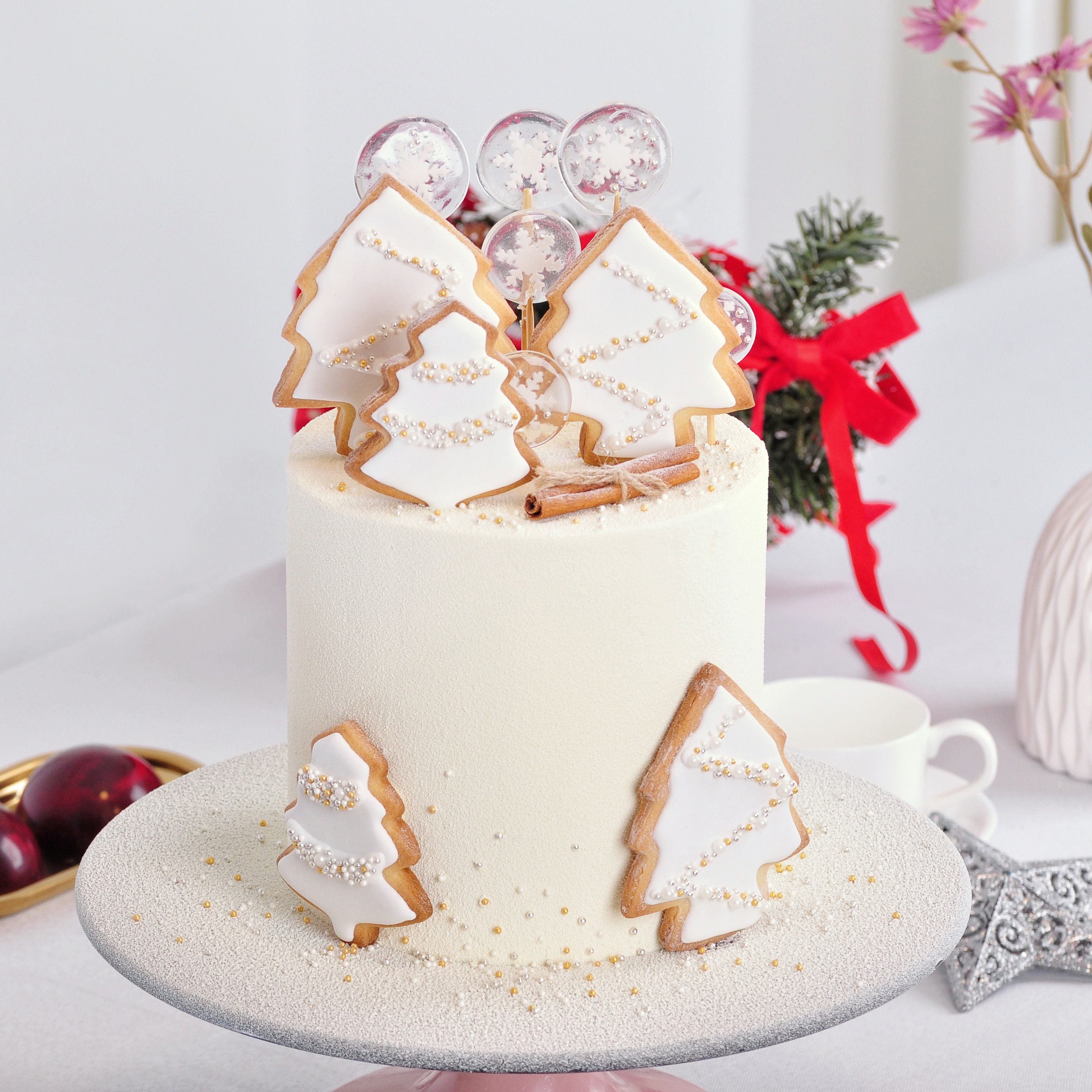 (C011)Couleur Violet  圣诞家庭宴会主蛋糕