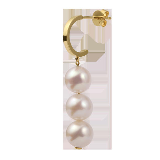 LUCINE 檐雨珠天然珍珠18K黄金耳饰耳坠耳环女高级设计感流苏长款 商品图4