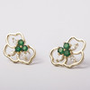 （RED）LUCINE鹿鸣珠宝 | 花园系列月下祖母绿珍珠钻石耳钉原创18k金 商品缩略图3