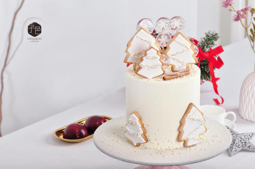 (C011)Couleur Violet  圣诞家庭宴会主蛋糕 商品图1