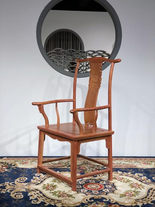 红桥红  家具严选  缅甸花梨（大果紫檀）  【书斋图 四出头官帽椅 三件套】 商品图8