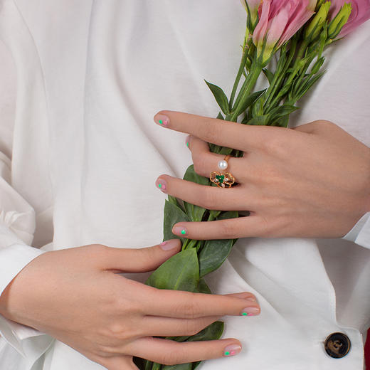 LUCINE鹿鸣珠宝 | 花园祖母绿戒指原创设计18k金钻石珠宝定制 商品图2