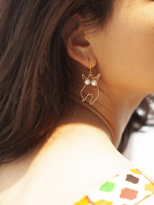 LUCINE 鹿鸣珠宝 |【艺术家系列】跳舞的女人珍珠耳环 商品图0