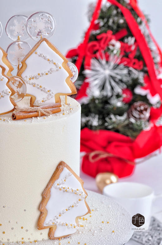 (C011)Couleur Violet  圣诞家庭宴会主蛋糕 商品图2