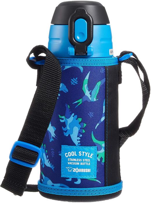 日本象印运动水壶蓝色恐龙水杯保温 商品图0