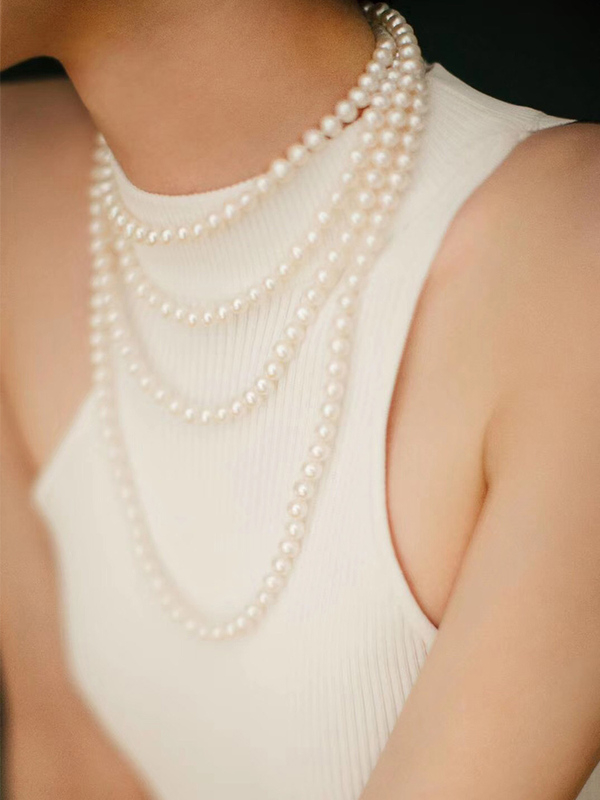 鹿鸣精品珠宝 | 7-8mm 珍珠长链