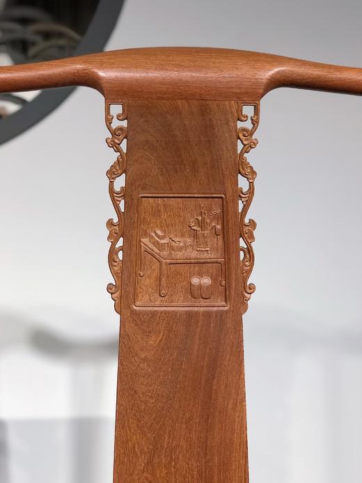 红桥红  家具严选  缅甸花梨（大果紫檀）  【书斋图 四出头官帽椅 三件套】 商品图2